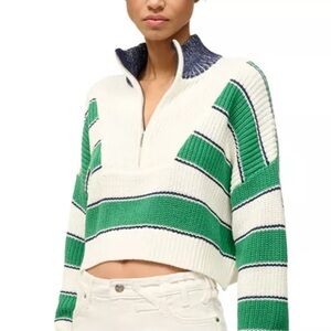 STAUD Cropped Hampton Sweater💙💚